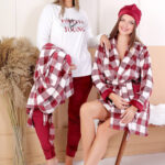 بيجامة شتوي قطيفة نسائية