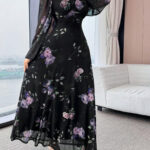 فستان شيفون طويل مشجر