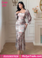 فستان طويل مشجر أنيق