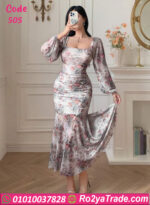 فستان طويل مشجر أنيق