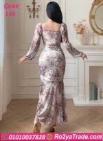 فستان طويل مشجر أنيق