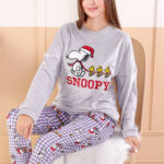 بيجامة شتوي قطيفة سنوبي