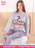 بيجامة شتوي قطيفة سنوبي