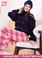 بيجامة شتوي كروهات قلوب