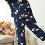 بيجامة قطيفة شتوي حريمي