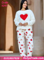 بيجامة شتوي قلوب ناعمة