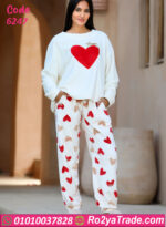 بيجامة شتوي قلوب ناعمة