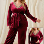 بيجامة قطيفة نسائية شتوي