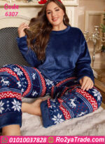 بيجامة كريسماس قطيفة شتوي