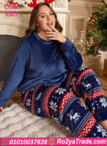 بيجامة كريسماس قطيفة شتوي