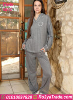 بيجامة شتوي رمادي نسائية