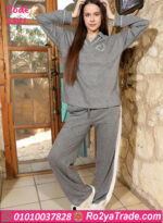 بيجامة شتوي رمادي نسائية