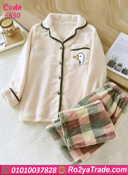 بيچامة شتوي بيج سايز قطيفة ناعمة