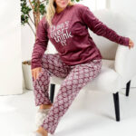 بيجامة شتوي قطيفة بيج سايز