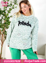 بيجامة شتوي باندا خضراء بيج سايز