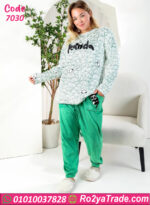 بيجامة شتوي باندا خضراء بيج سايز
