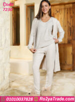 طقم شتوي ناعم بالروب حريمي