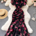 فستان صيفي طويل ورد