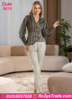 بيجامة شتوي كاكي مخمل