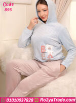 بيجامة فرو شتوي هودي بير