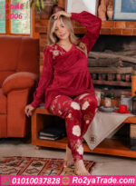 بيجامة شتوي قطيفة نسائي