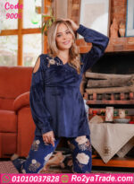 بيجامة شتوي قطيفة نسائي