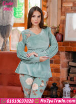 بيجامة شتوي قطيفة نسائي