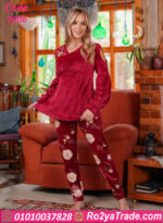 بيجامة شتوي قطيفة نسائي