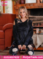 بيجامة شتوي قطيفة نسائي