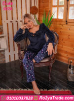 بيجامة قطيفة شتوي نسائي 9020