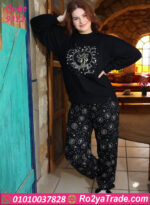 بيجامة شتوي سوداء نسائية