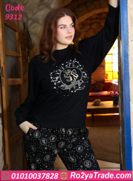 بيجامة شتوي سوداء نسائية