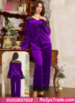 بيجامة قطيفة دانتيل شتوي