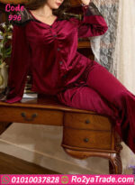 بيجامة قطيفة دانتيل شتوي