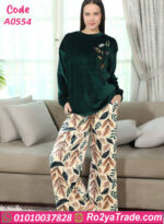 بيجامة قطيفة شتوي حريمي