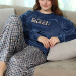 بيجامة قطيفة شتوي بيج سايز