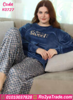 بيجامة قطيفة شتوي بيج سايز