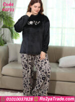 بيجامة شتوي حريمي قطيفة ناعمة