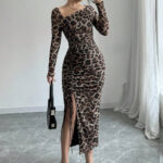 فستان ليوبارد شيك