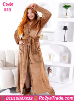 روب شتوي قطيفة طويل نسائي