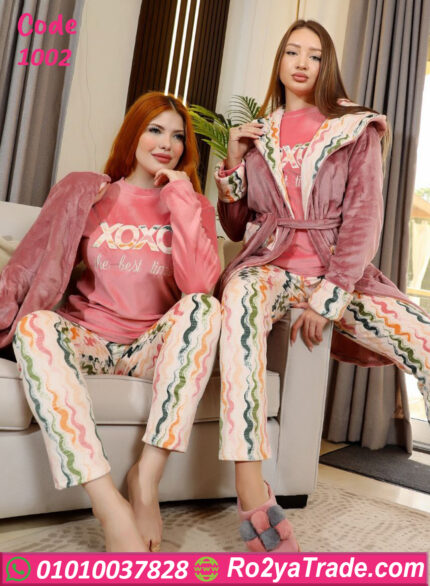 طقم شتوي قطيفة 3 قطع