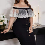 فستان سواريه دانتيل بيج سايز