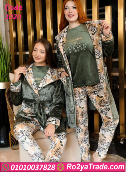 طقم شتوي قطيفة 3 قطع