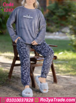 بيجامة قطيفة شتوي وان سايز