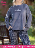 بيجامة قطيفة شتوي وان سايز