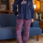 بيجامة قطيفة شتوي كود 1304