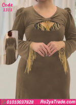 فستان مخمل شتوي طويل