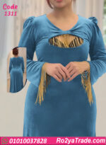 فستان مخمل شتوي طويل