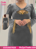 فستان مخمل شتوي طويل