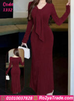 فستان شتوي مخطط